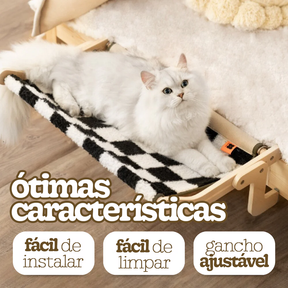 Cama Suspensa de Madeira para Gatos