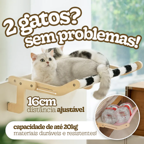 Cama Suspensa de Madeira para Gatos