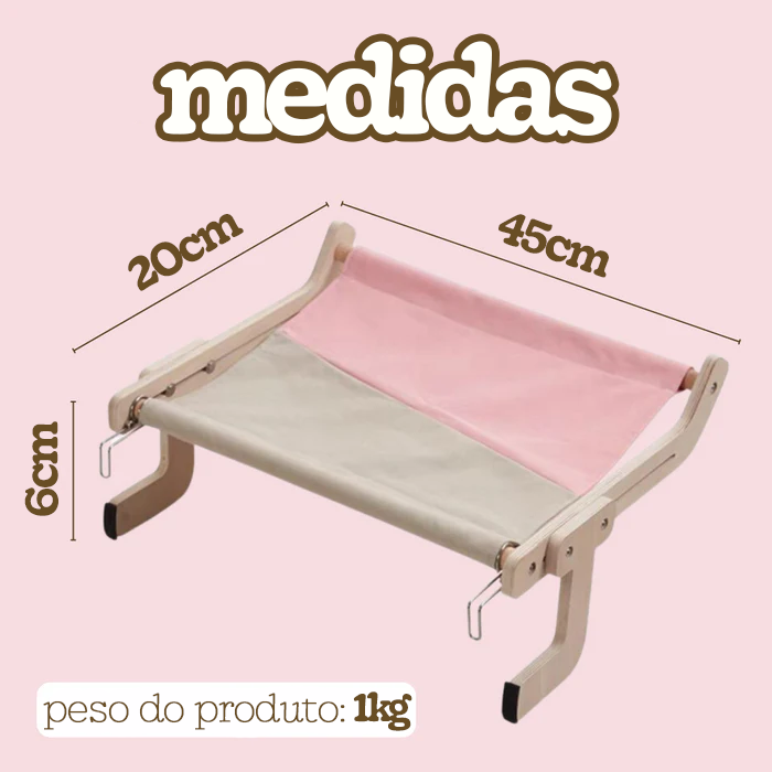 Cama Suspensa de Madeira para Gatos